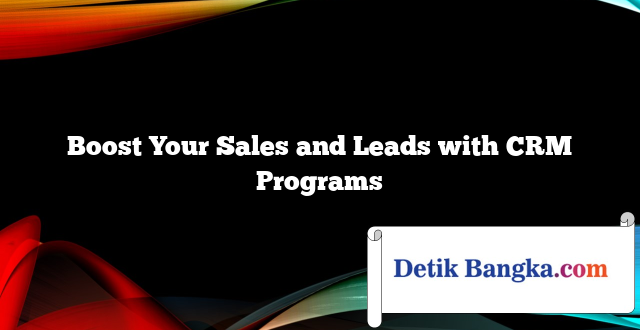 Boost Your Sales and Leads with CRM Programs